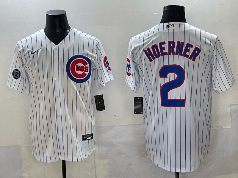 Men Chicago Cubs #2 Hoerner white 2025 Nike MLB Jersey 002->chicago cubs->MLB Jersey